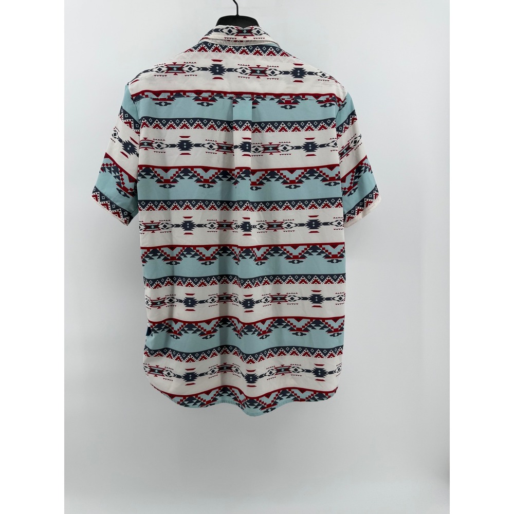 VSTR Mens Southwestern Tribal Print 4-Way Stretch Short Sleeve Button Down Shirt - Picture 7 of 7